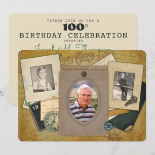 Convites Ano masculino antigo do costume de 3 fotos da