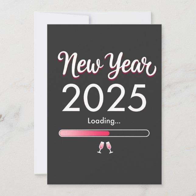 Convites Ano Novo Carregando 2025 Feliz Ano Novo Natal  (Frente)