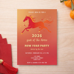 Convites Ano Novo Chinês 2026 Festa do Ano Novo do Cavalo