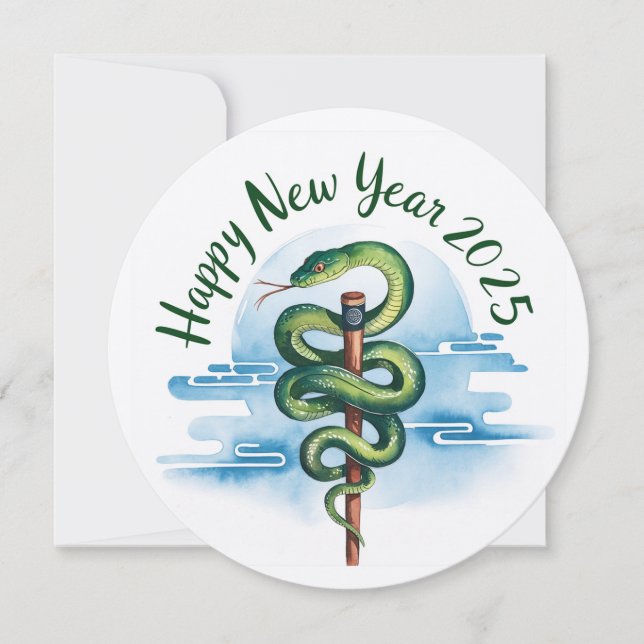 Convites Ano Novo Chinês Da Madeira Cobra 2025 (Frente)