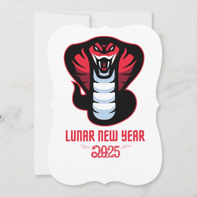 Convites Ano Novo Lunar 2025 Ano Da Cobra (Frente)