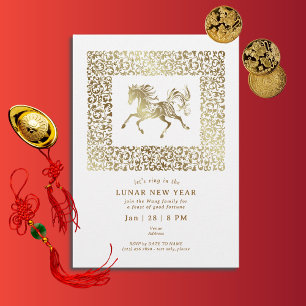 Convites Ano Novo Lunar de 2026 do Cavalo Festa em Ouro Bra