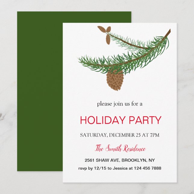 Convites Ano Novo o pinheiro é um mamífero (Frente/Verso)