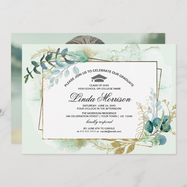 Convites Ano Personalizado e Festa de formatura de Fotograf (Frente/Verso)