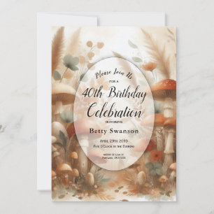 Convites Ano Personalizado Terracotta Toadstool Woodland An