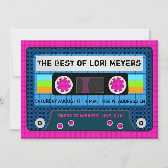 Convites anos 80 O melhor da fita combinada (Frente)