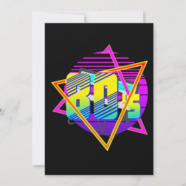 Convites anos 80 Retro Vintage Sunset (Frente)