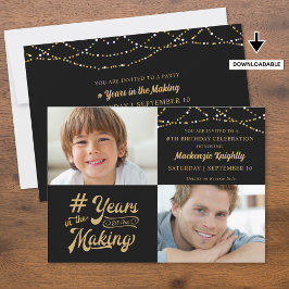 Convites Anos de Aniversário na Cor Personalizada das Fotos