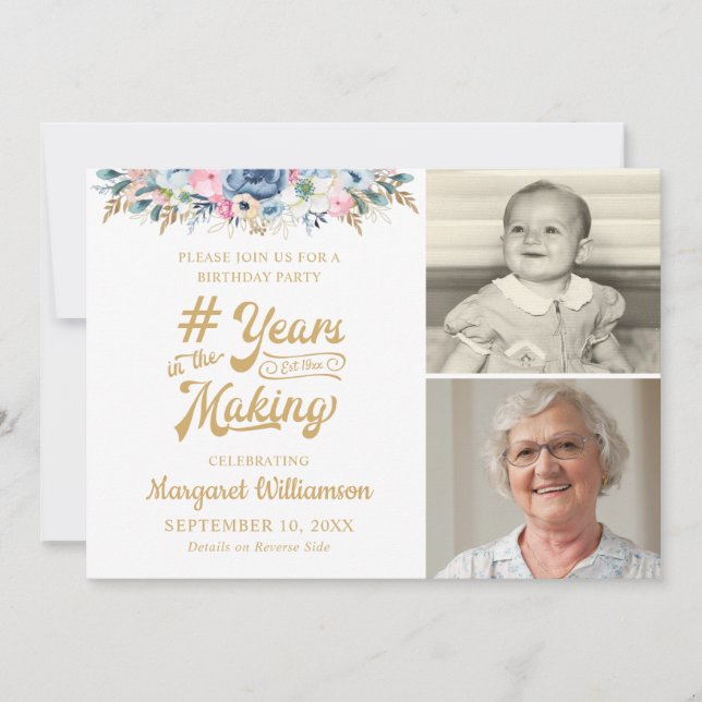 Convites ANOS FÉRICOS DE Aniversário NO FAZER 2 Foto (Frente)