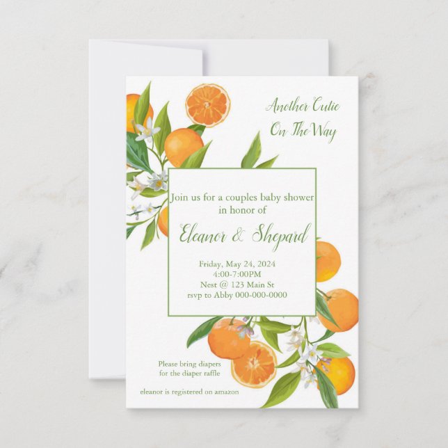 Convites another cutie on the way invitation (Frente)