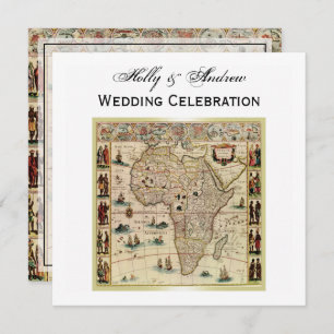 Convites Antecipado Casamento SQ do Mapa Africano DIY Cor d