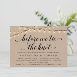 Convites Antes de amarrar o nó, ensaio de casamento, Kraft
