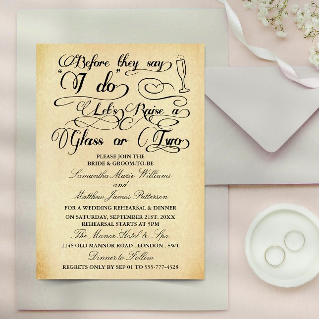 Convites Antes de dizerem Eu Aceito, Vamos Levantar um ou d (Criador carregado)