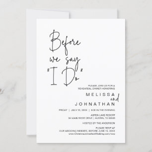 Convites Antes De Dizermos "Eu Faço", Janto De Ensaio De Ca