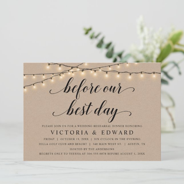 Convites Antes do nosso melhor dia, ensaio de casamento, Kr (Em pé/Frente)