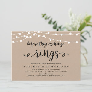 Convites Antes do Troca de Alianças, Jantar de Ensaios Rúst