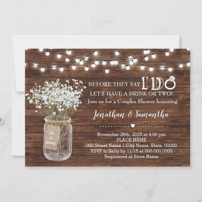 Convites Antes que digam que faço chá de casais de casament (Frente)