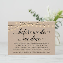 Convites Antes que o façamos, jantar, ensaio de casamento,
