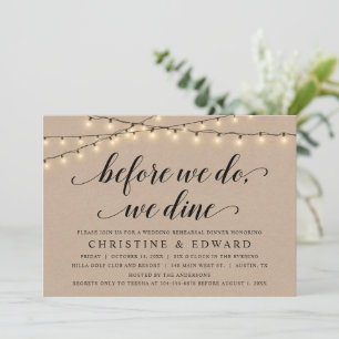 Convites Antes que o façamos, jantar, ensaio de casamento, 