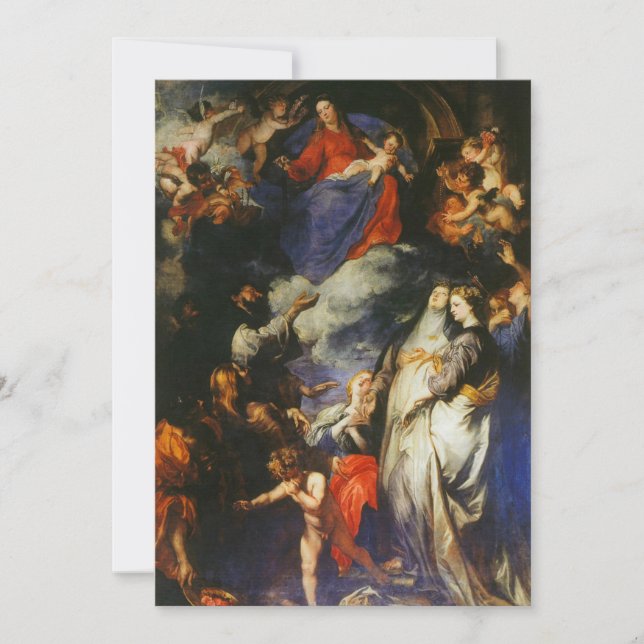 Convites Anthony van Dyck - Madonna del Rosario (Frente)