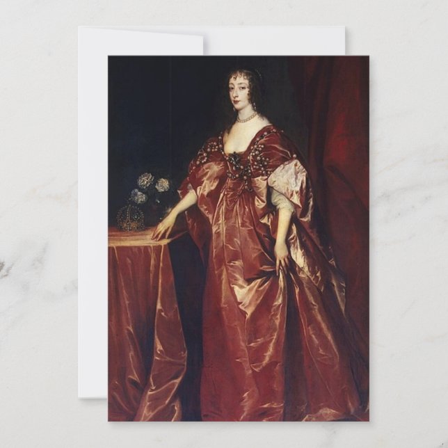 Convites Anthony van Dyck - Retrato da Rainha Henrietta-Mar (Frente)
