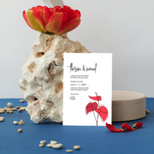 Convites Anthurium ・ Desenho Floral ・ Moderno Casual