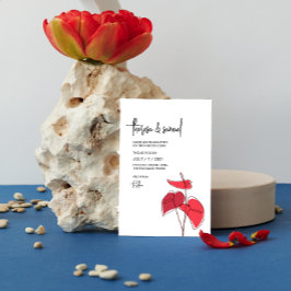 Convites Anthurium ・ Desenho Floral ・ Moderno Casual