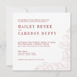 Convites Anthurium Romantic Modern Wedding Invitation