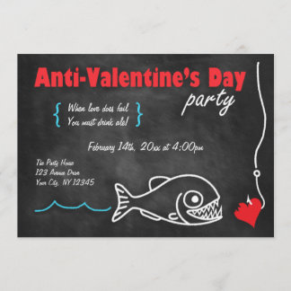 Convites anti-Dia de os namorados Chalkboard Piran