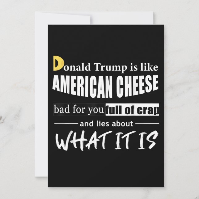 Convites Anti Donald Trump é como uma americana Cheese Wome (Frente)