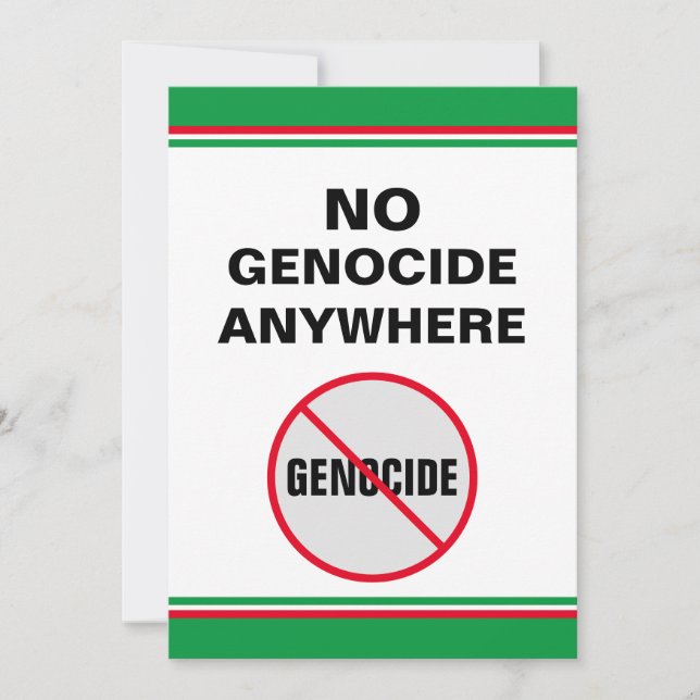 Convites Anti-Genocídio Sem Genocídio em Nenhum Lugar Fale  (Frente)
