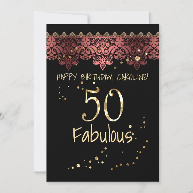 Convites Anticorpos românticos românticos de rendas rosas d (Frente)