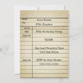 Convites Antiga placa de biblioteca 87ª Festa de aniversári