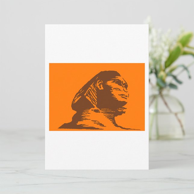 Convites Antigo Egípcio Esfinge Laranja E Castanho (Criador carregado)