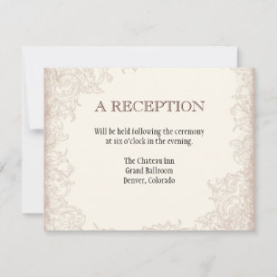 Convites Antigo Floral Inglês Rosa Redemoinho Casamento