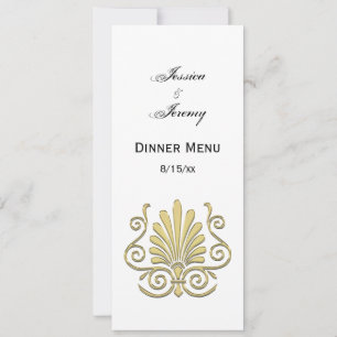 Convites Antigo Plume Arabesco Dourado Art Déco