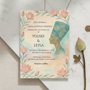 Convites Antigos Nefertiti Majestoso Egípcio Convidam