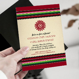 Convites Antiguamente Partido dos Cinco de Mayo da Serape S