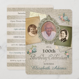 Convites Antiguidade Vintage Linen | Escolha sua foto do an