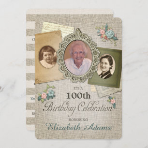 Convites Antiguidade Vintage Linen Escolha sua foto do an