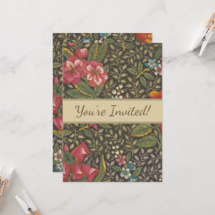 Convites Antiquado Toile de Jouy 1800s Floral Branches