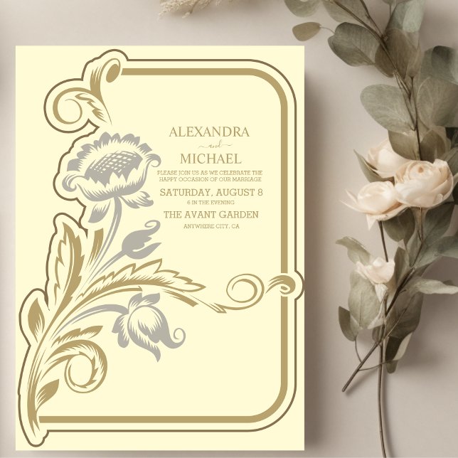 Convites Antique Art Nouveau Wedding (Criador carregado)