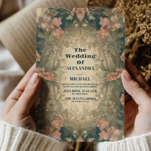 Convites Antique Casamento Floral Vintage Art Nouveau