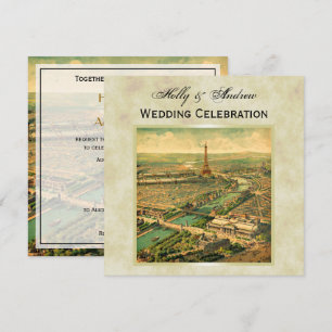 Convites Antique Paris Desapontou BG #3 SQ Casamento