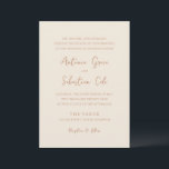 Convites Antonia Earthy Neutrals Elegante Weding<br><div class="desc">Convites de casamento elegantes,  com um simples design com guião e fontes serif.</div>