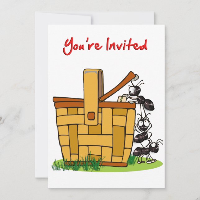 Convites Ants Raiding Picnic Basket Você é convidado (Frente)