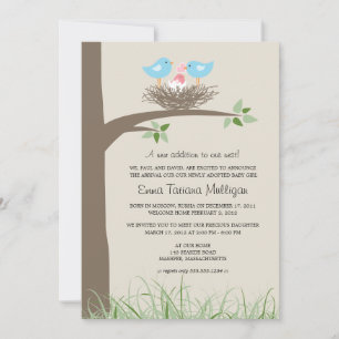 Convites Anunciamento de adoção do Casal Ninho do Bebê