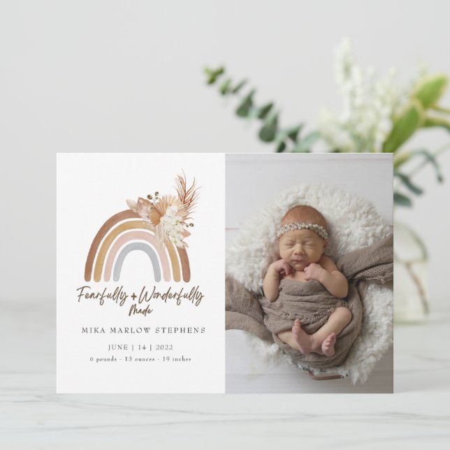 Convites Anunciamento de Bebê Feliz e Maravilhosamente Feit (Em pé/Frente)