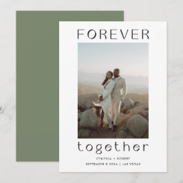 Convites Anunciamento de Casamento Verde para Sage Juntos
