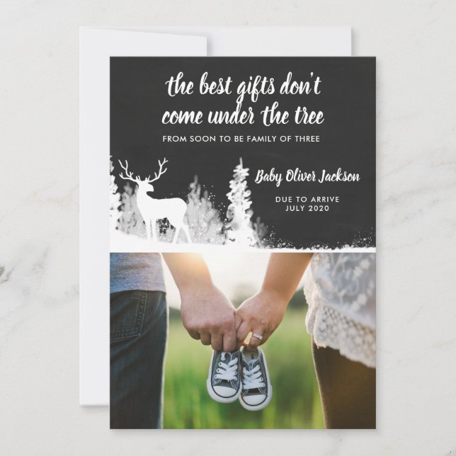 Convites Anunciamento de Gravidez Antler| Foto (Frente)